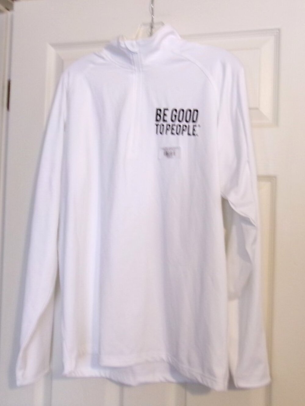NWT SPORT-TEK Quarter Zip Long Sleeve Polo BE GOOD TO PEOPLE Size M